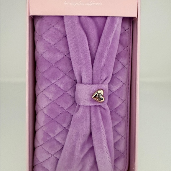 Juicy Couture Handbags - Juicy Couture Purple Quilted Diamond Heart Charm Bow Women's Wallet